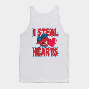 'I Steal Hearts Dinosaur' Sweet Valentines Lovers Gift Tank Top